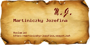 Martiniczky Jozefina névjegykártya